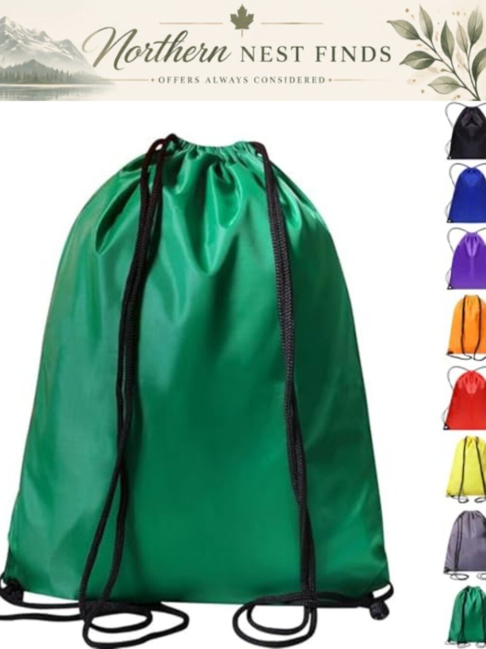 Waterproof Drawstring Gym Sack Backpack for Men and Women, Adjustable,